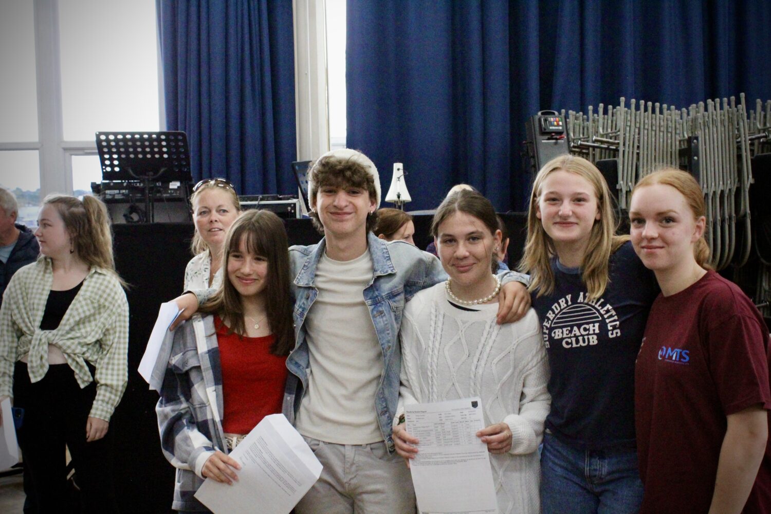 Students holding their results