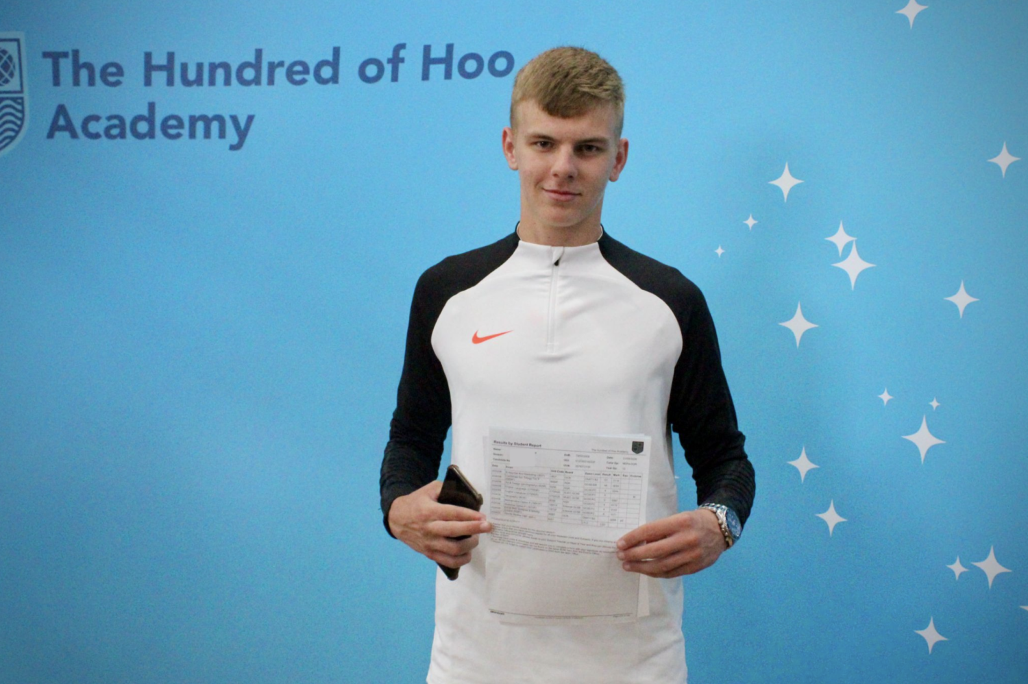 Students holding their results